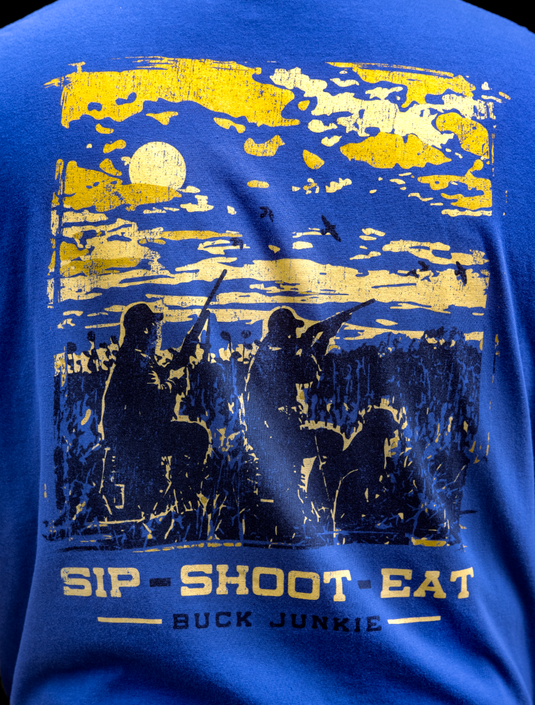 Buck Junkie Sip, Eat, Shoot Dove T-Shirt