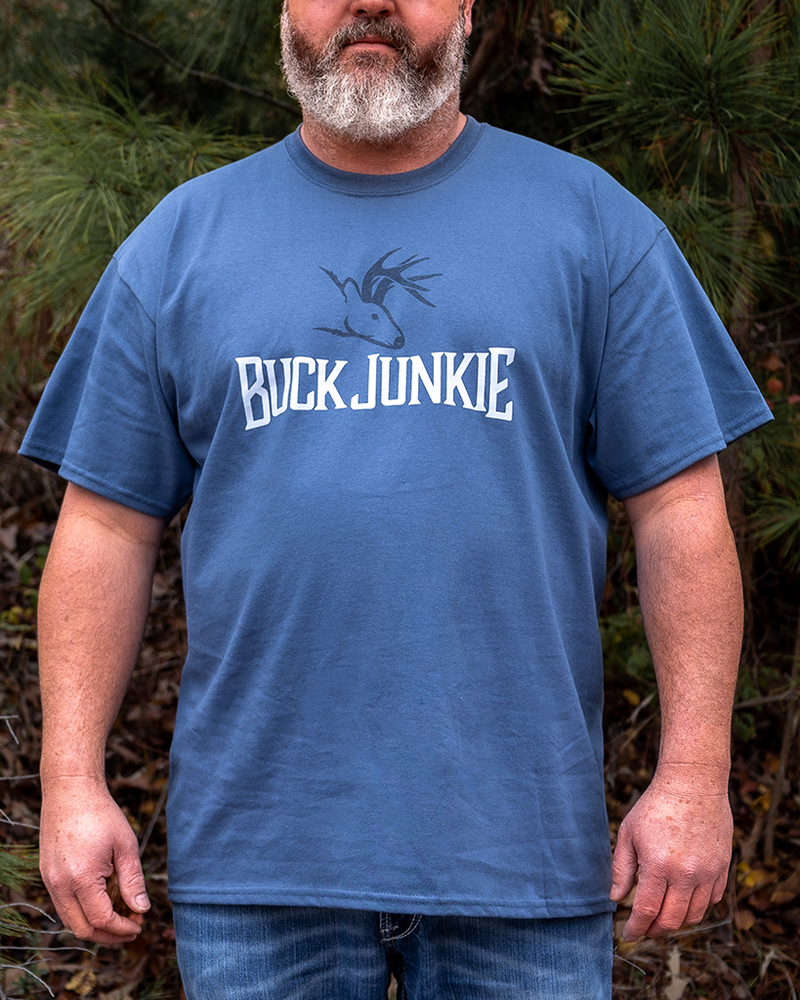 Load image into Gallery viewer, Buck Junkie T-Shirt - Blue
